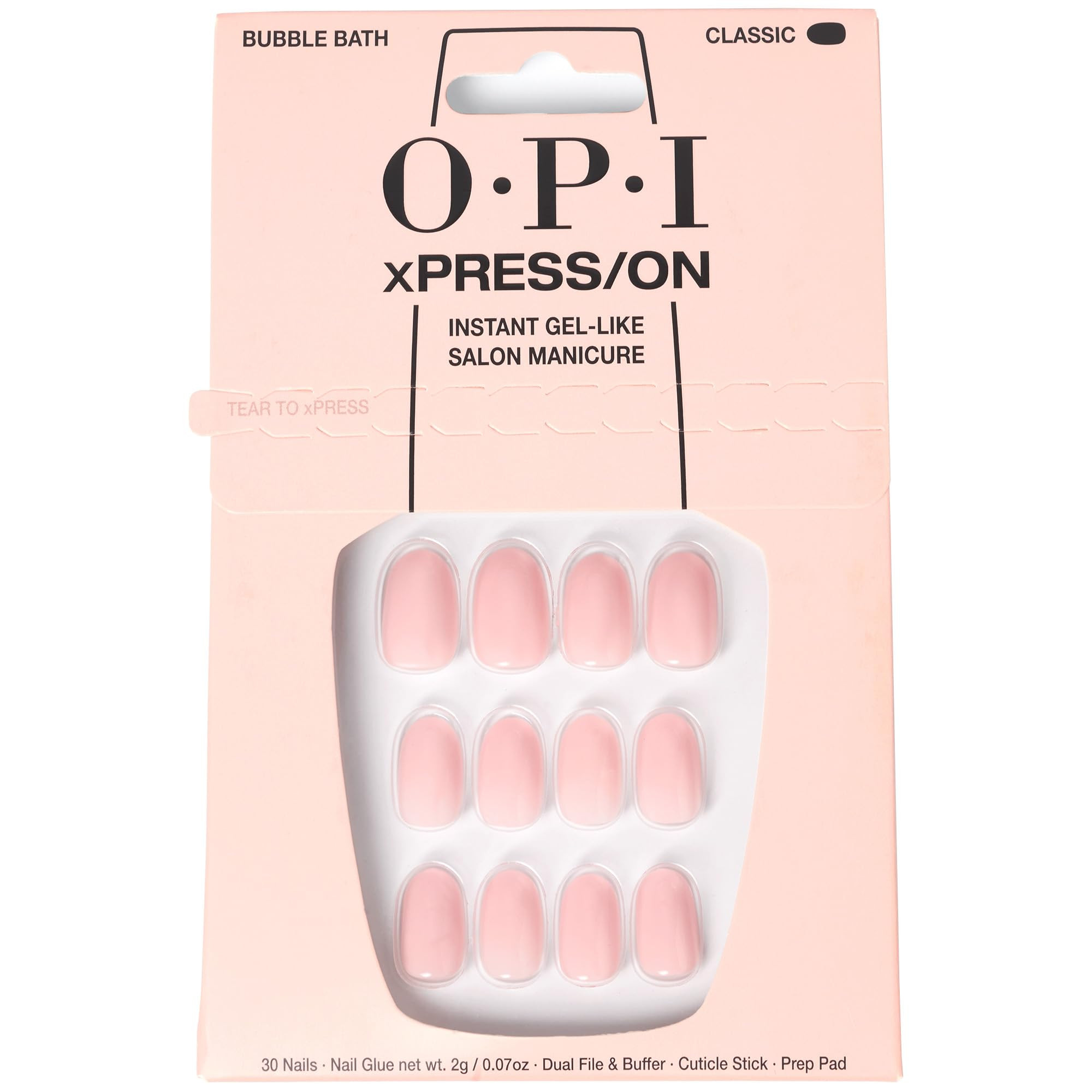 OPI xPRESS/ON Press on Nails | Short Round Light Solid Nail Art Press On Nails | With Nail Glue |... | Amazon (US)