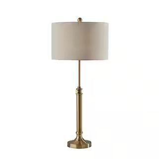 Barton 34.5 in. Antique Brass Table Lamp | The Home Depot