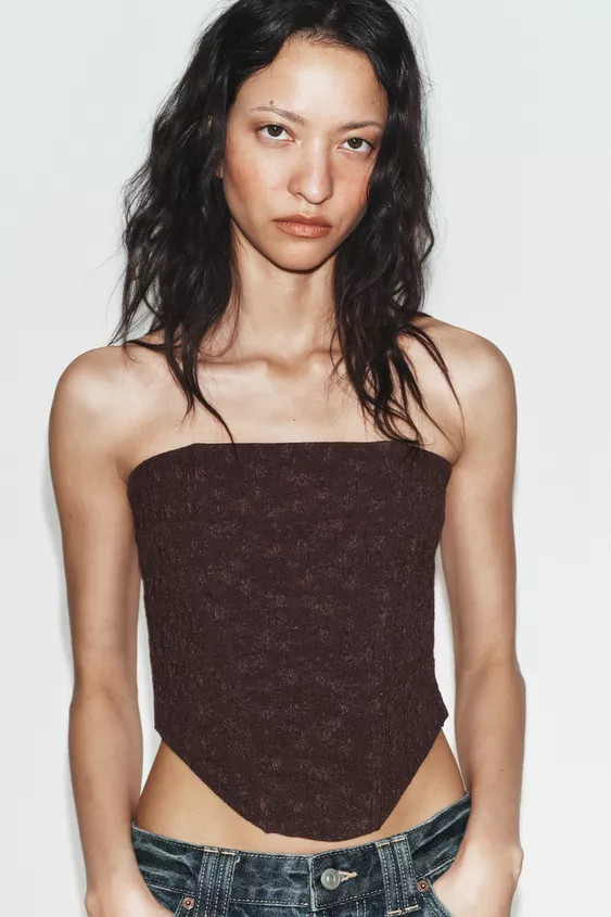 TEXTURED CORSETRY-INSPIRED TOP | Zara UK