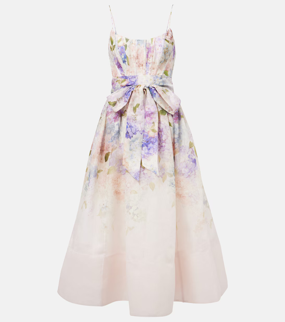 Dawning floral silk and linen corset dress | Mytheresa (US/CA)