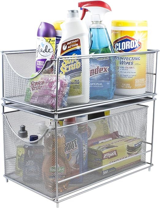 Sorbus Cabinet Organizer Set —Mesh Storage Organizer with Pull Out Drawers—Ideal for Countert... | Amazon (US)