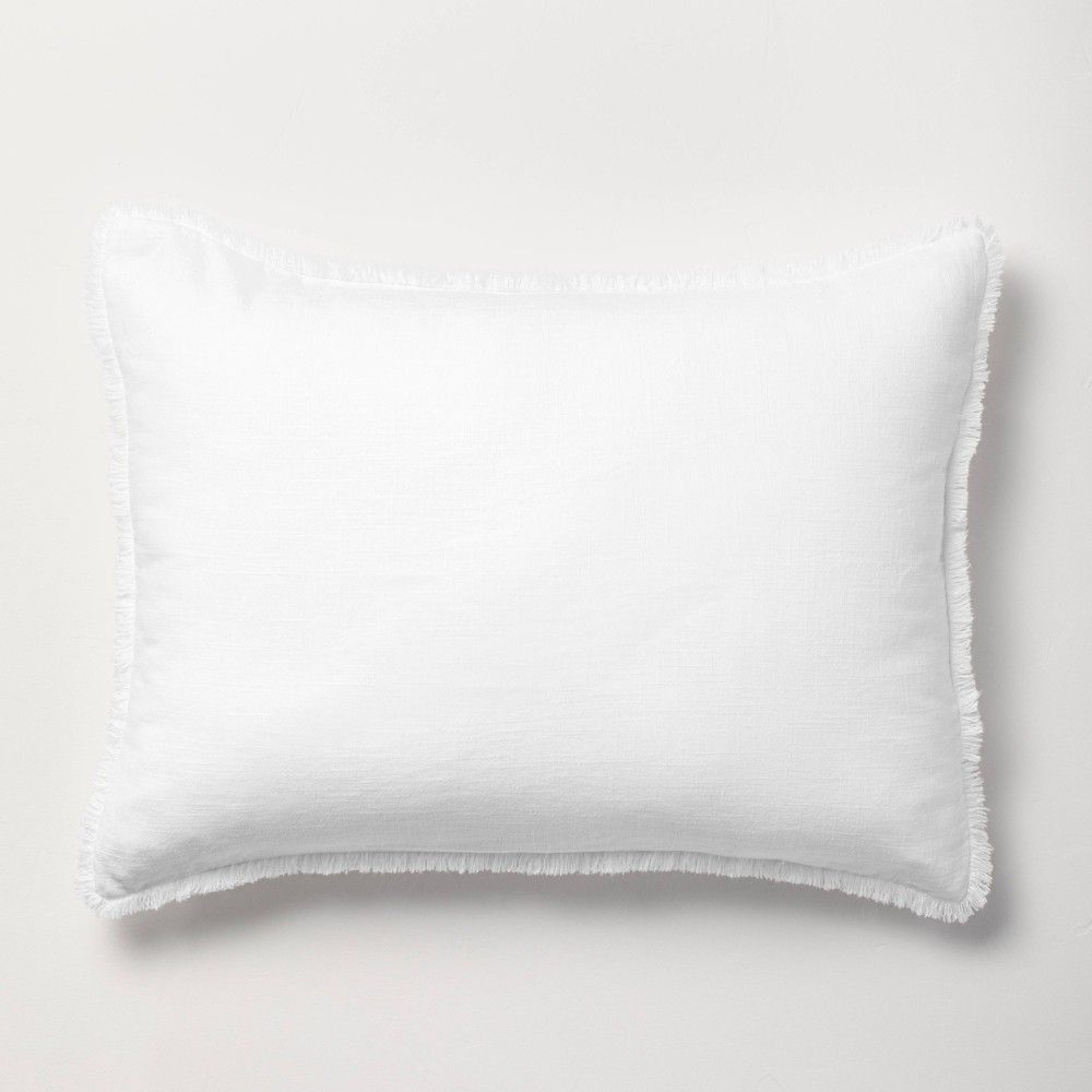 Standard Heavyweight Linen Blend Comforter Sham White - Casaluna | Target