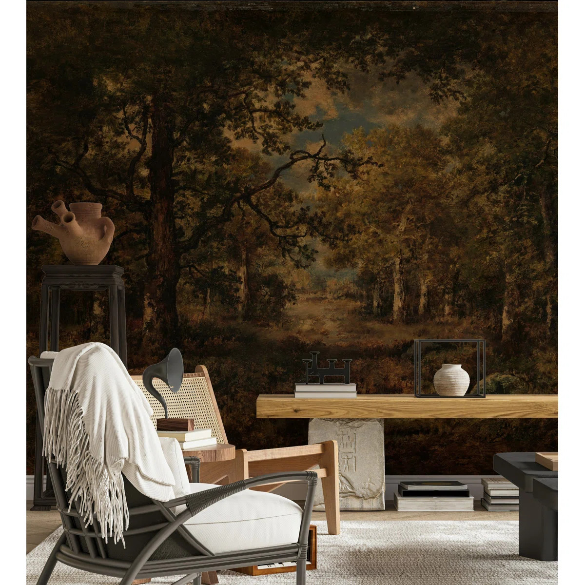 Forest Landscape Wallpaper Woodland Path Tree Canopy Wall Mural | Wayfair North America