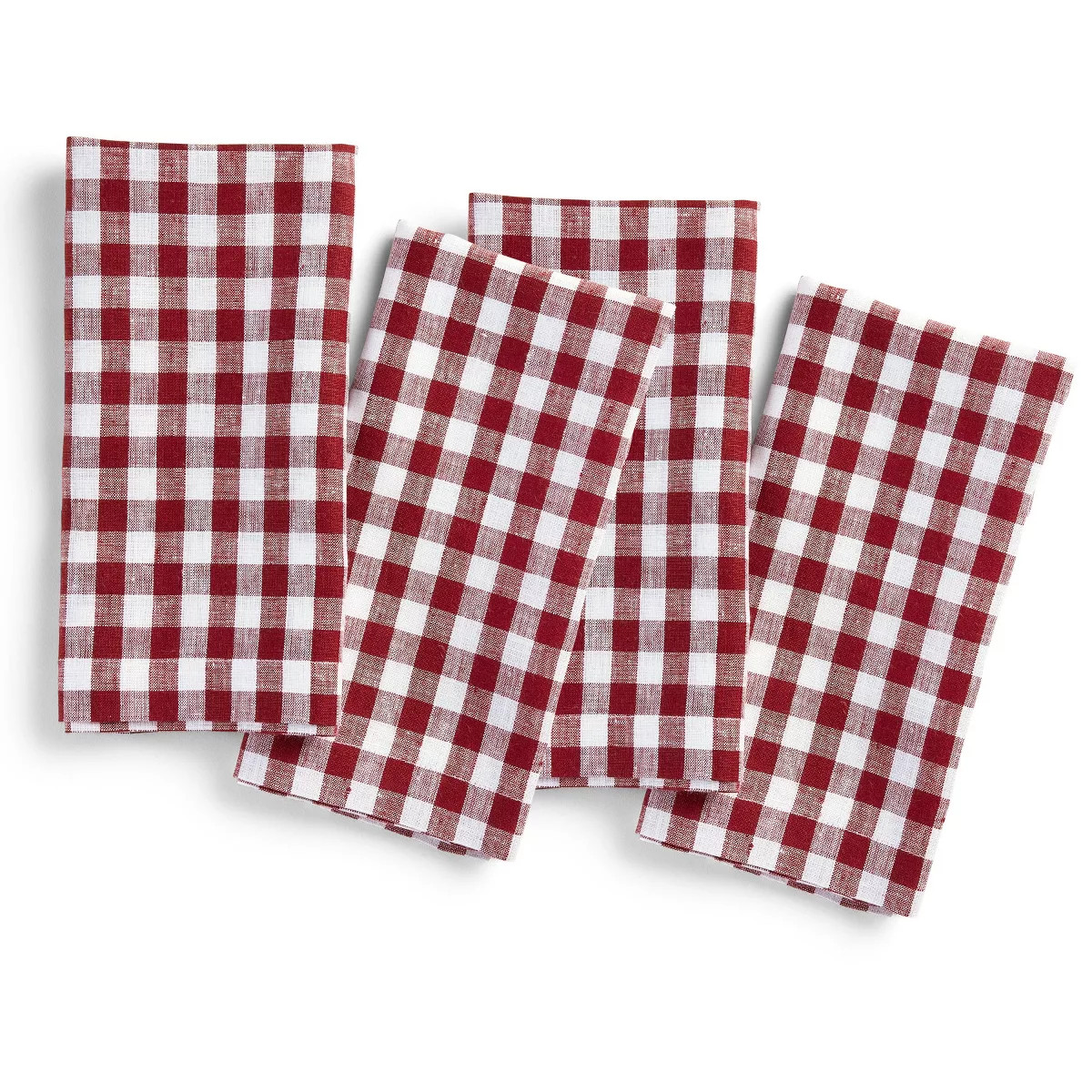 Solino Home Linen Gingham Check Burgundy Dinner Napkins Set of 4, 20 x 20 Inches | Target