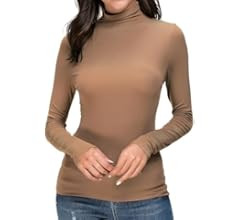 Womens Long Sleeve/Sleeveless Mock Turtleneck Stretch Fitted Underscrubs Layer Tee Tops | Amazon (US)