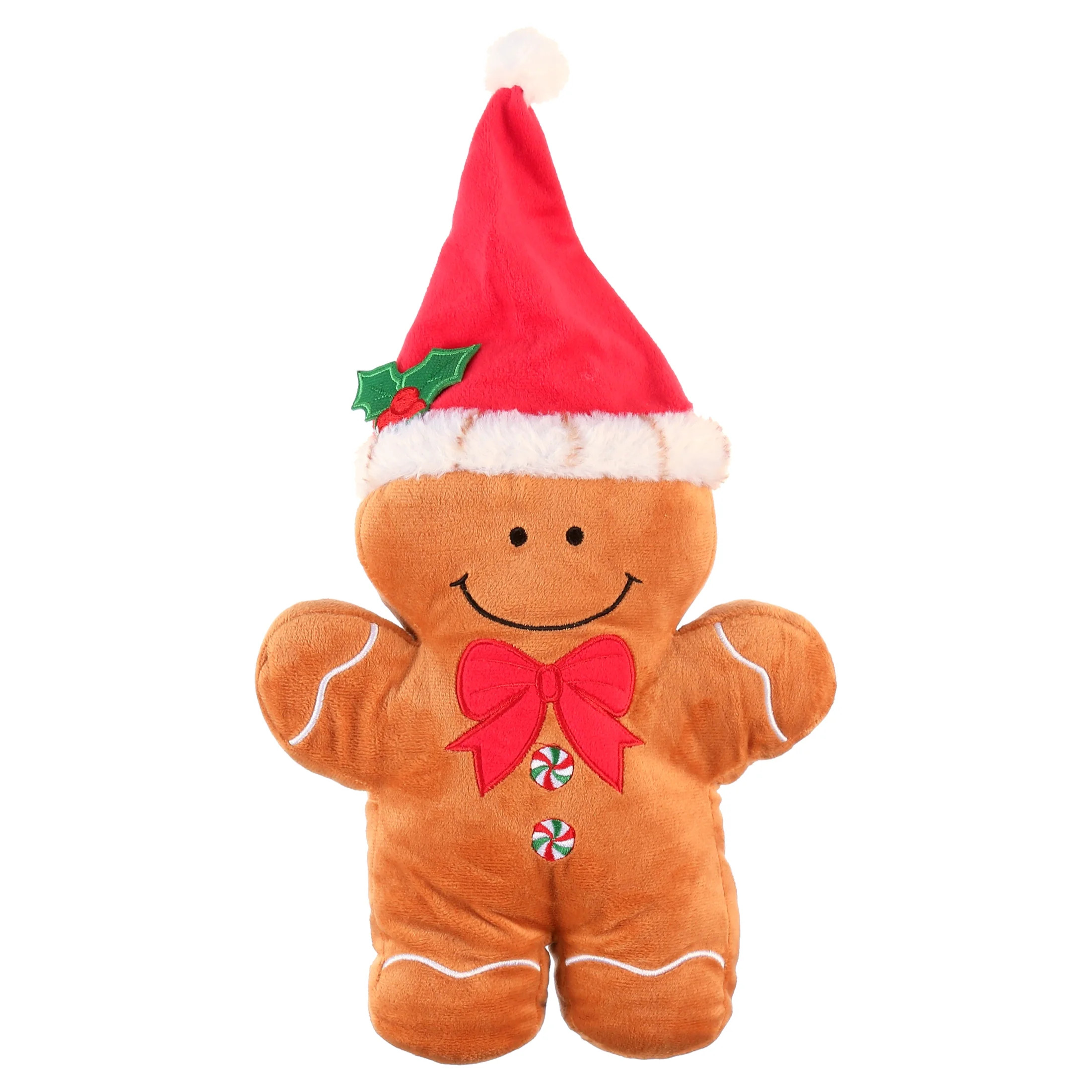 Vibrant Life Holiday Brown Gingerbread Man Plush Dog Toy | Walmart (US)