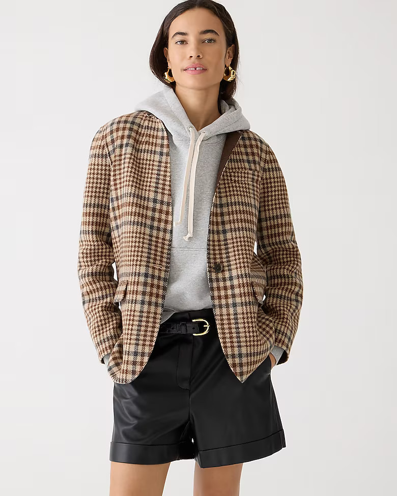 Leighton blazer-jacket in plaid double-faced wool blend | J. Crew US