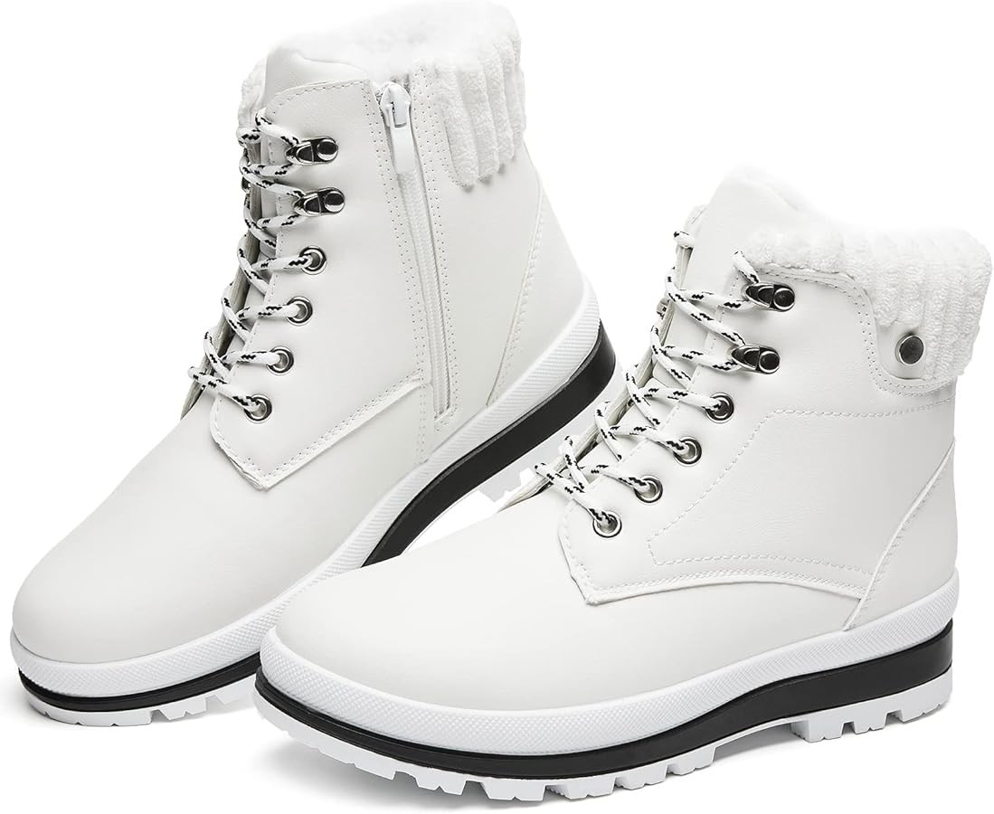 Womens Waterproof Ankle Boots for Outdoor (Non Slip Outsole),Fashion Combat Boots with Side Zippe... | Amazon (US)