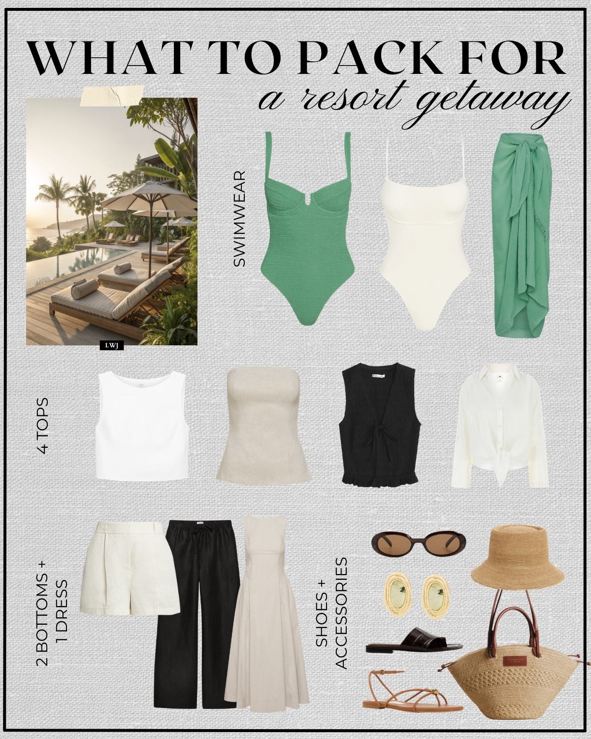 what to pack for a resort getaway

beach vacation / resortwear / monday swimwear / aritzia linen lodge pants / tailored shorts / matching set / dressy outfits / elevated style 

 

#LTKTravel
