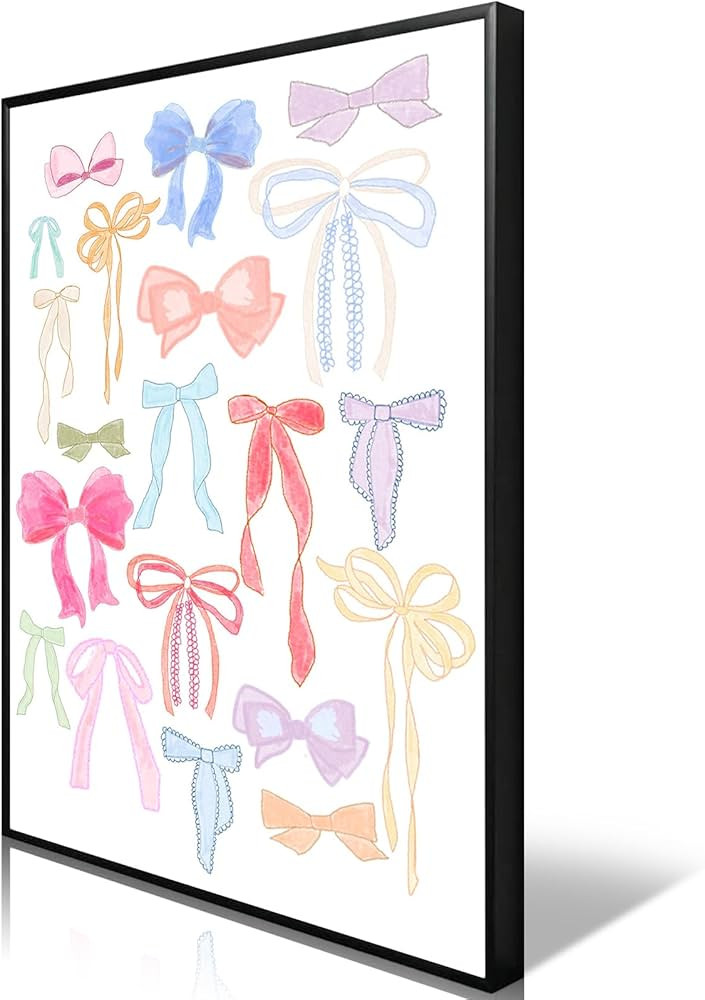 zphvaqd Trendy Canvas Wall Art，Print Millenial Bow Pictures，Preppy Posters, Coastal Christma... | Amazon (US)