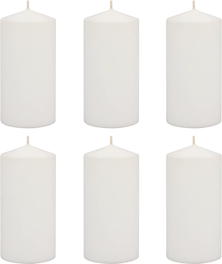 Stonebriar Tall 3x6 Inch Unscented Pillar Candles,White, 6 count | Amazon (US)