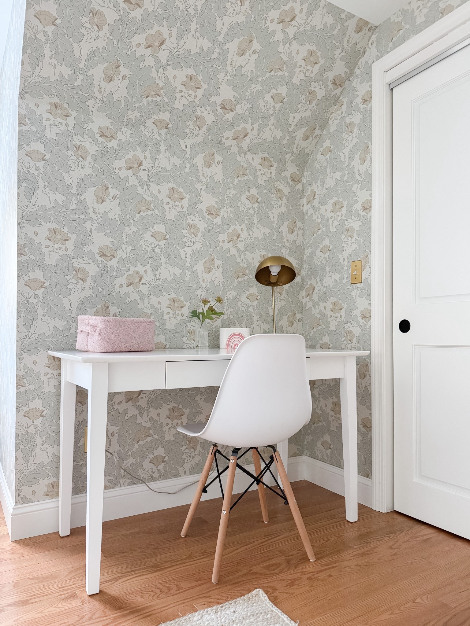 Desk, desk chairs, Serena and lily baskets, faux fur rug, girls bedroom, desk lamp  

#LTKHome