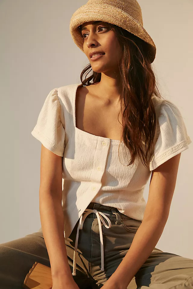 Dolan Left Coast Structured Flutter Top | Anthropologie (US)