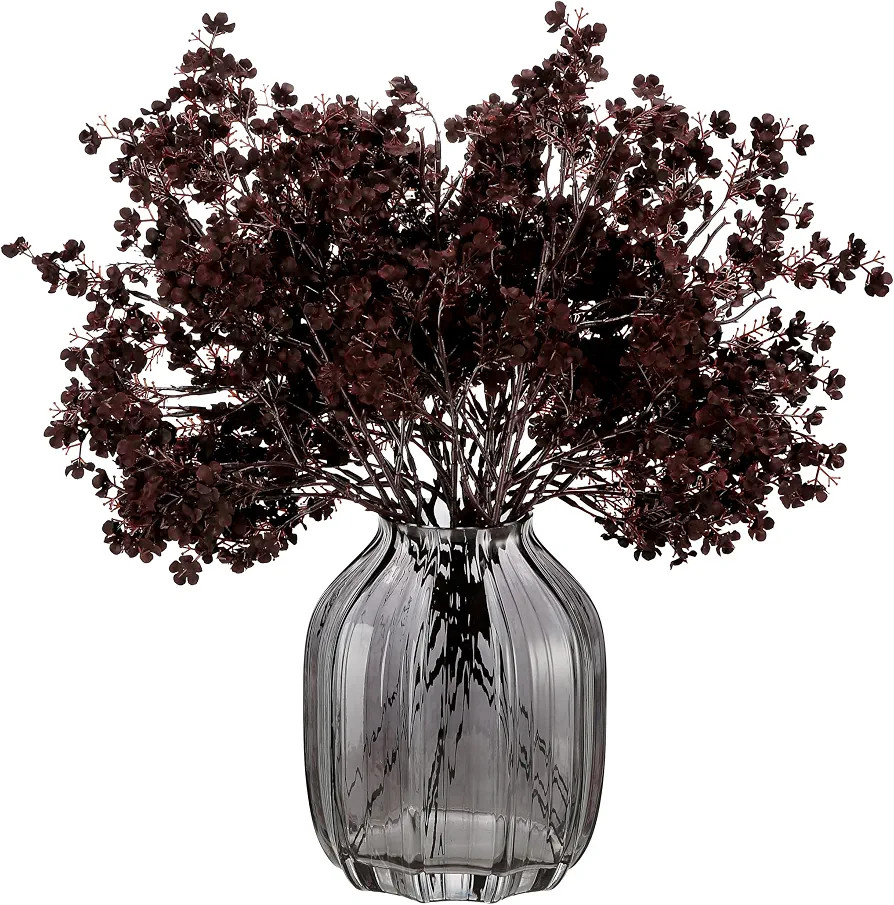 JAKY-Global Silk Babys Breath Artificial Flowers Bulk Blackish Red 6pcs Faux Fall Flowers for Vas... | Amazon (US)