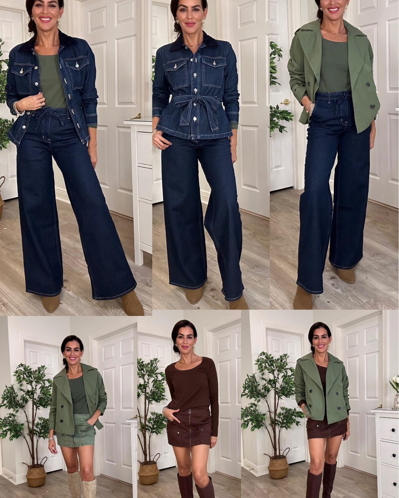 All sizing and details🍂👇🏼
• Wearing a size 2 in the white leg pants.
• size small in the dining jacket.
• size small in the crop trenchcoat.
• SizeM in both long sleeve T-shirts.
• size small in both mini skirts.
Trenchcoat is oversize. 
I am 5’7” | 126 pounds S-SX.
• Size 9.5 in Burgundy and tan boots.
• size 9 1/2 in suede booties.
• Lipstick color is 320 hush hush.


#LTKFallSale 

#LTKHoliday #LTKSeasonal #LTKSaleAlert