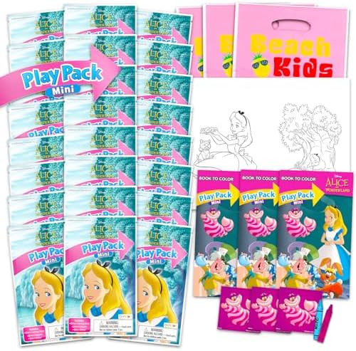 Disney Alice in Wonderland Birthday Party Favors Set - Bundle With 24 Play Packs | Mini Coloring ... | Amazon (US)