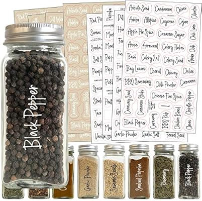 Talented Kitchen 272 Script Spice Label Combo – 272 Black & White Preprinted Labels: Most Commo... | Amazon (US)