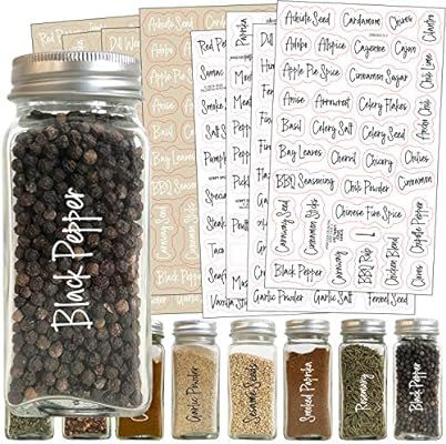 Talented Kitchen 272 Script Spice Label Combo – 272 Black & White Preprinted Labels: Most Commo... | Amazon (US)