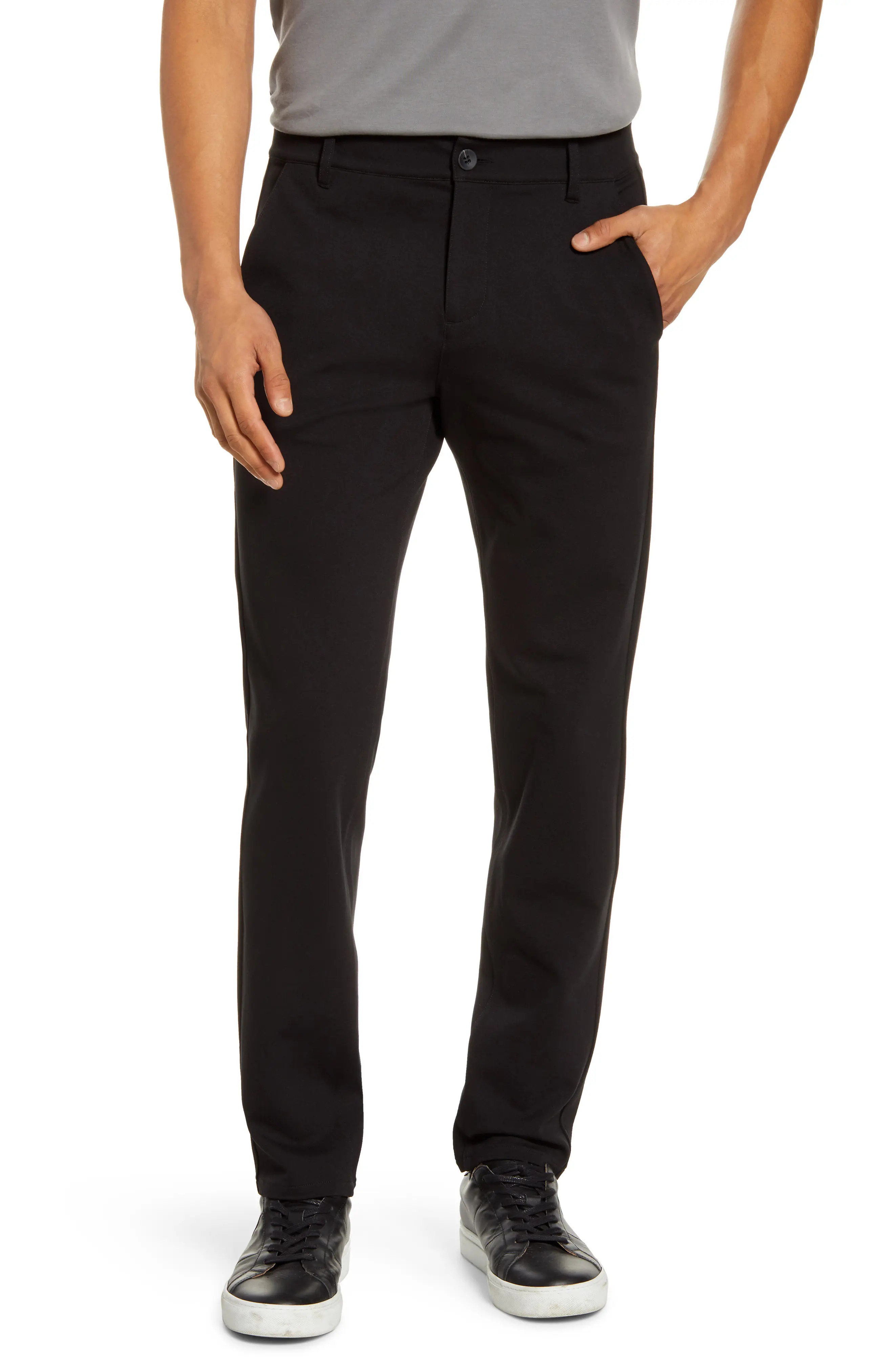 Men's Paige Transcend Stafford Slim Fit Knit Pants, Size 31 - Black | Nordstrom