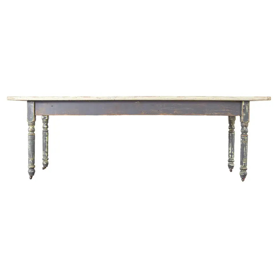 American Country Painted Pine Farmhouse Dining Table or Console | 1stDibs