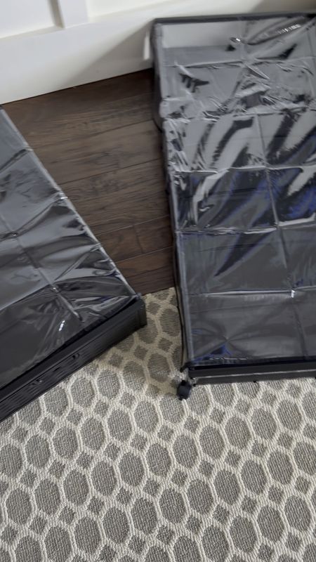 Under the bed storage. They have wheels and covers you can use. I put bulkier stuff in mine so I just folded up the covers and tucked them inside  

#LTKVideo #LTKhome #LTKfamily