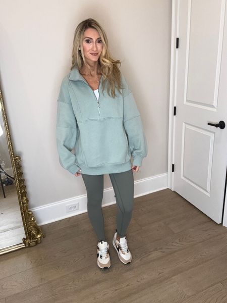 Amazon quarter zip sweatshirt! How amazing is this color for a casual spring outfit 

#LTKSeasonal