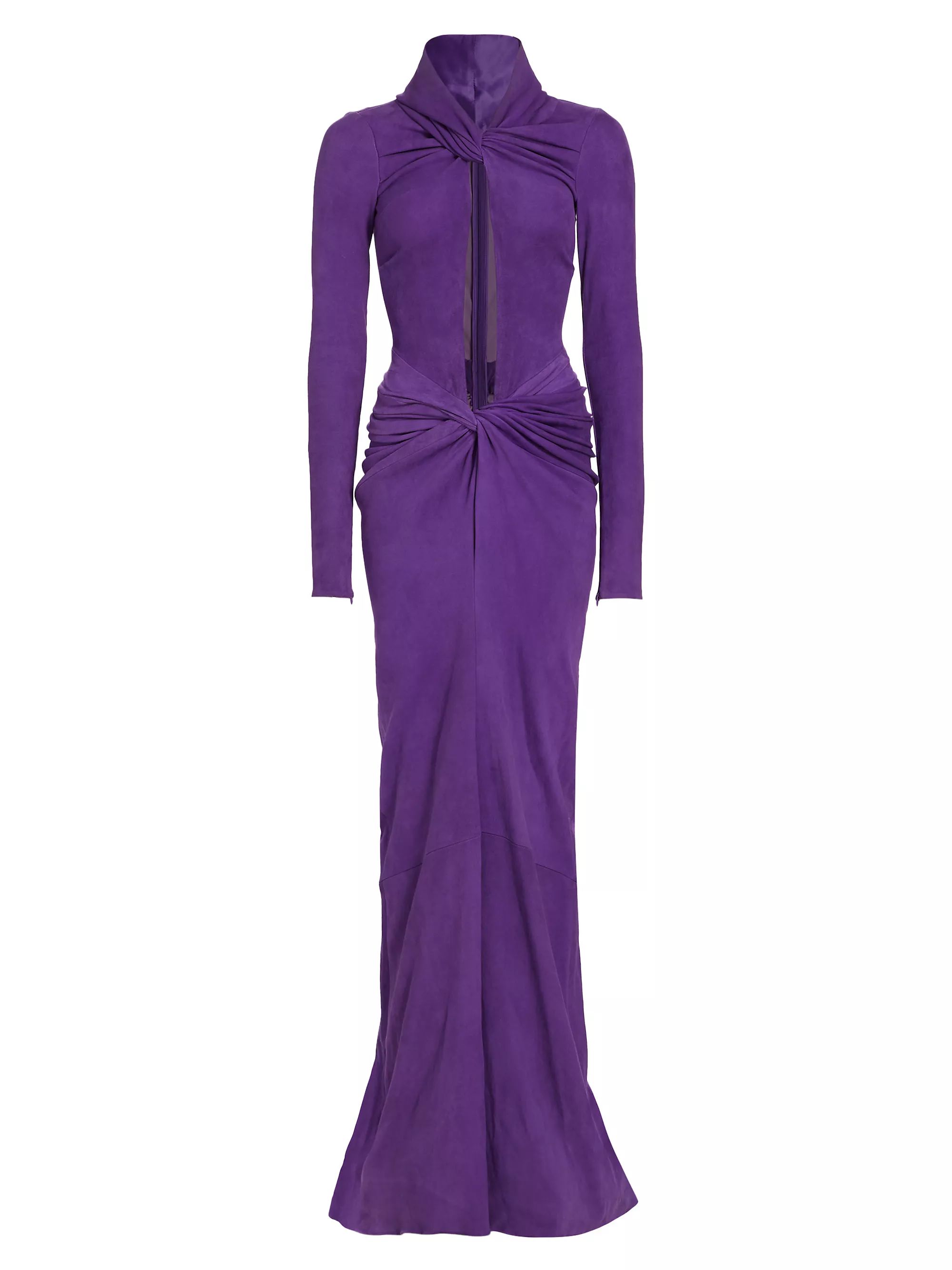 Suede Keyhole Twisted Gown | Saks Fifth Avenue