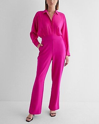 Long Sleeve Portofino Shirt Jumpsuit | Express