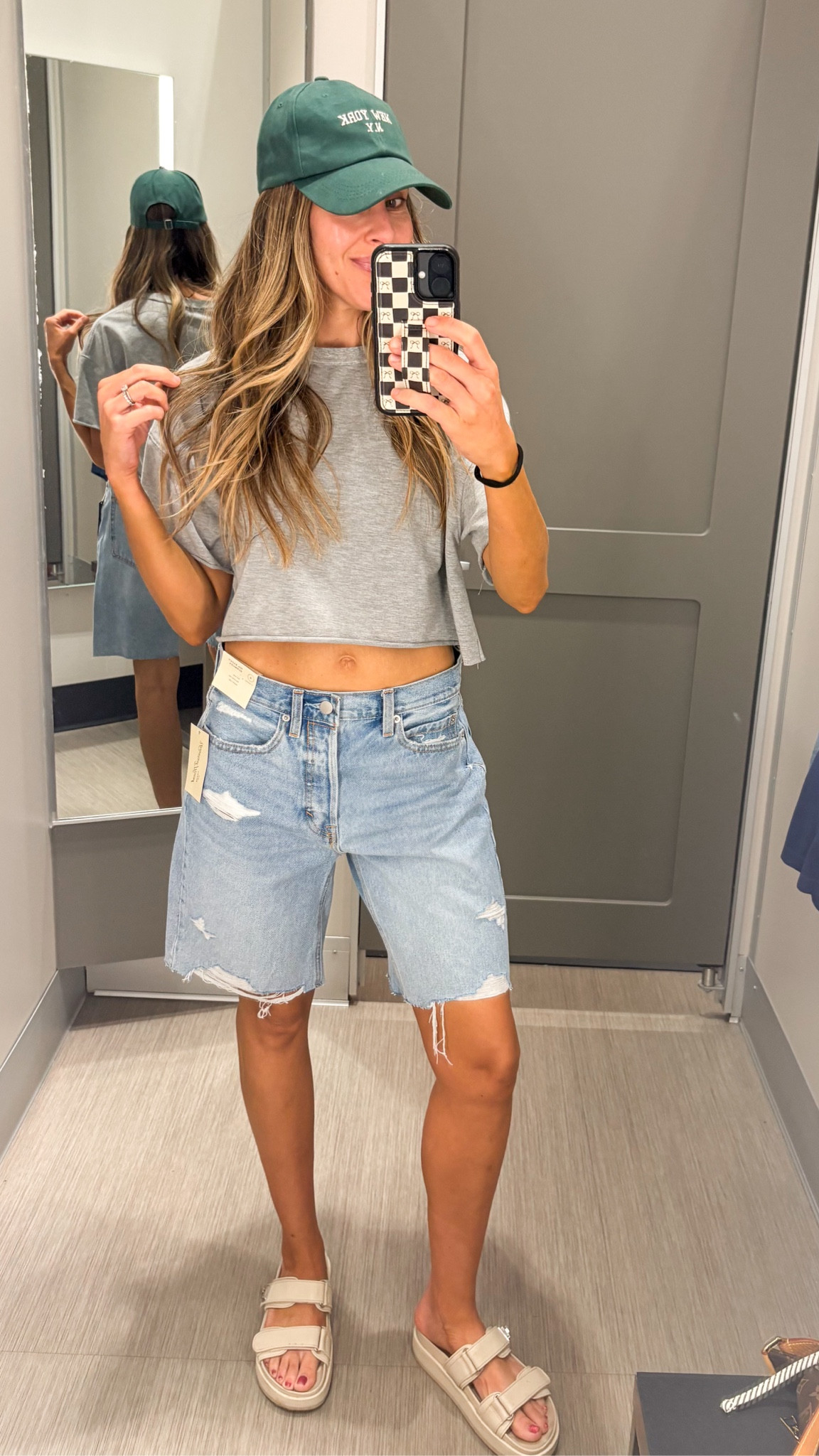 Okayyyy target 😍😍😍 loving the recent long shorts trend. And these from target are it. I’m in a size 4. Size up a bit for a more oversized fit. Target style, target outfits, target deals, target favorites, dressing room, diaries, dressing room trial.
