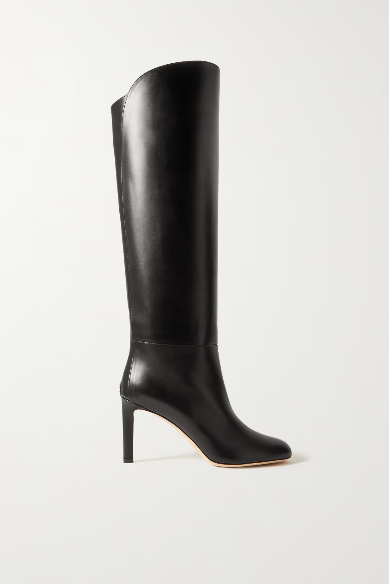 Jimmy Choo - Karter 85 Leather Knee Boots - Black | NET-A-PORTER (UK & EU)