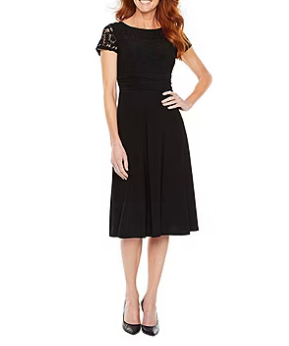 Simple black dress with sleeves. 

#jcpenny #dress #blackdress #dazzlensparkle