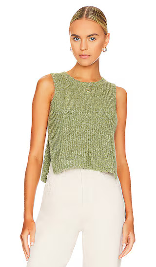 Side Slit Ribbed Vest in Pear | Revolve Clothing (Global)
