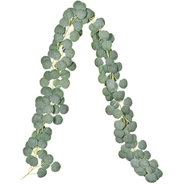 DearHouse Artificial Eucalyptus Garland Faux Silk Eucalyptus Leaves Vines Handmade Garland Greenery Wedding Backdrop Arch Wall Decor | Amazon (US)