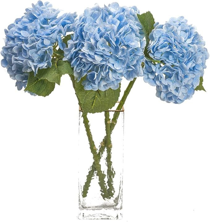 DUYONE 3PCS Artificial Flowers Large Hydrangeas Flowers Latex Bouquet for Wedding Bridal Office H... | Amazon (US)