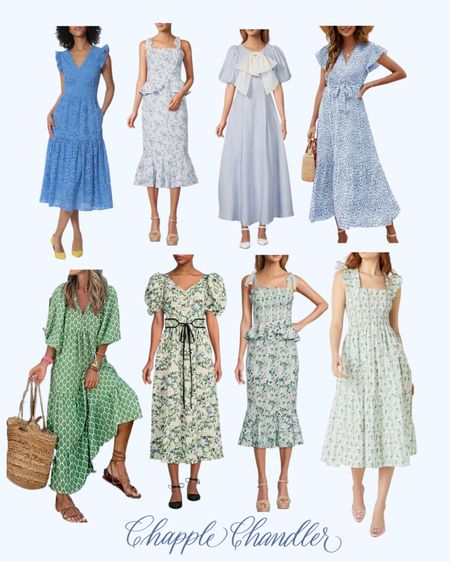 Blues and greens for spring! All these dresses are so beautiful and great picks for Easter! 


Easter Style, Spring Fashion, Grandmillenial Style, Dresses, Sundresses, Midi Dress, Sleeve Dress, pattern floral dress, church, Easter, Passover, special occasion dress, baby shower bridal shower, wedding guest, spring wedding, women’a dresses, Dillard’s, Nordstrom, Walmart 

#LTKwedding #LTKSeasonal #LTKstyletip