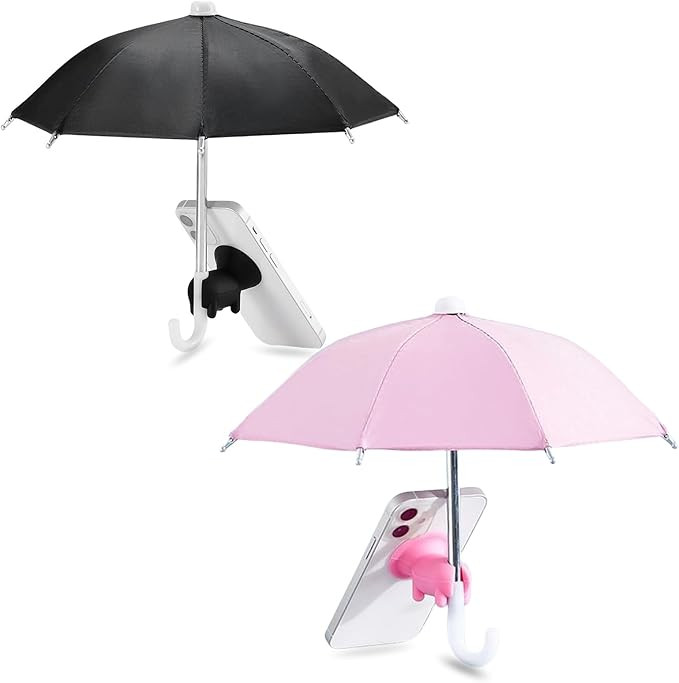 2 Pcs Phone Umbrella for Sun, Universal Cell Phone Umbrella Sun Shade, Mini Pig Suction Cup Stand... | Amazon (US)