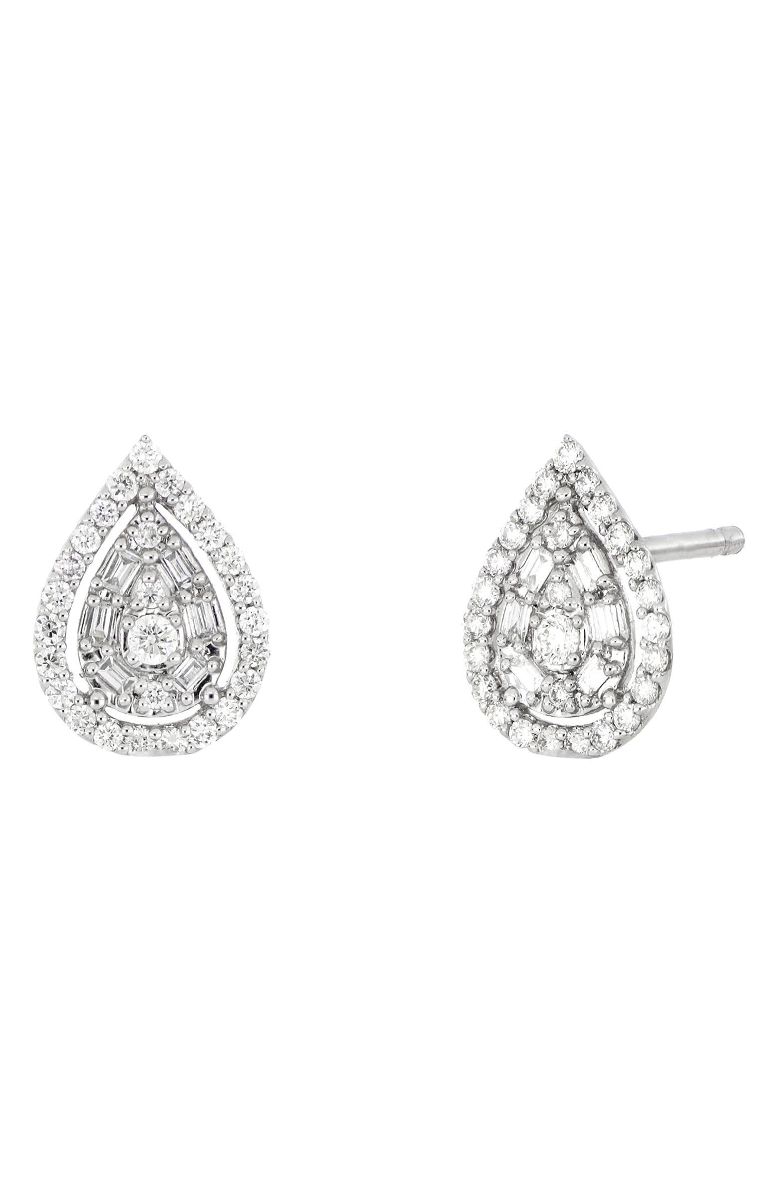Gatsby Pear Diamond Halo Stud Earrings | Nordstrom