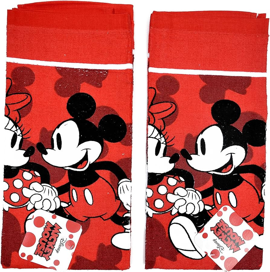 Disney Dish Towels 2 Piece Set Kitchen Cloth (Mickey Minnie Red) | Amazon (US)