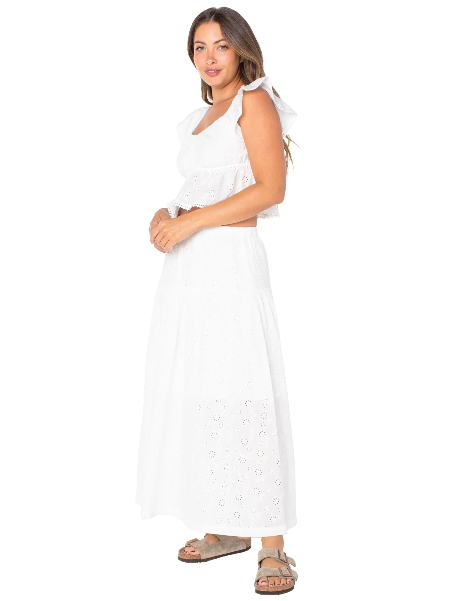 Celebrity Pink Juniors Eyelet Midi Skirt | Walmart (US)