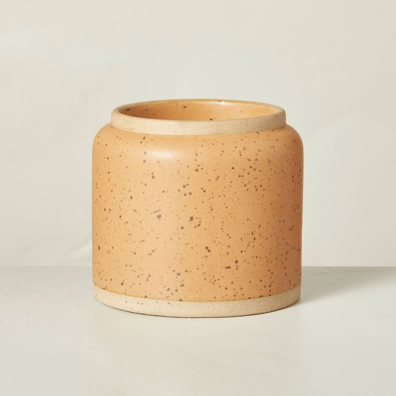 11oz Salted Honey Speckled Ceramic Seasonal Candle Tan - Hearth &#38; Hand&#8482; with Magnolia | Target