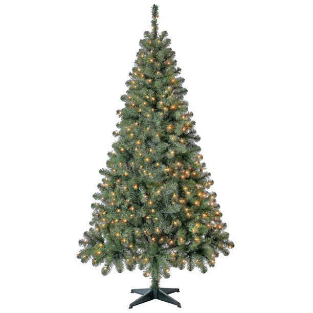 Holiday Time Pre-Lit Madison Pine Artificial Christmas Tree, Mini Clear Lights, 6.5' - Walmart.co... | Walmart (US)