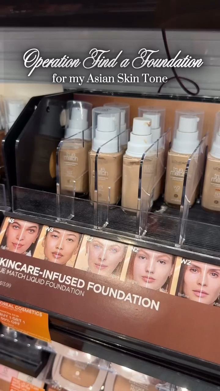 Welcome to my series: Operation find a foundation (for my asian skin tones) 🥰✨

Today we are trying out the famous @lorealparis True match foundation in shade W4 (unsponsored) 🫶🏼

I struggle with finding foundations for my skin tone that has a good undertone. Most of the time it shows on my skin too yellow or sometimes even too gray. If you have an Asian skin tone, you probably know the struggle.

Here’s what I personally look for when testing foundations:

1. Undertone: Are you warm, cool, or neutral? Matching your undertone is key for the best result. I have a combination of warm/cool tones.

2. Find a foundation based off of your skin type. Are you oily, dry, or combo skin?
I have combination and sensitive skin, so I always like to go for a buildable formula and fragrance free.

3. What type of finish are you looking for?
Matte: Controls shine, great for oily skin or long wear.
Dewy/Glowy: Luminous look, great for dry or mature skin.
Natural/Satin: Balanced finish-skin-like with a soft glow.
Depending on the season, I like to switch it up! During Summer I like a Matte finish for days I will be outside all day long, and a dewy finish for more indoor events.

✅ Save this for your next makeup trip!

💟 Let me know if there’s a brand you want me to try next 

What type of Foundation finish do you prefer?