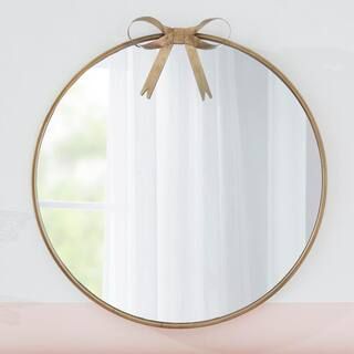 Medium Round Gold Bow Mirror (24 in.) | The Home Depot