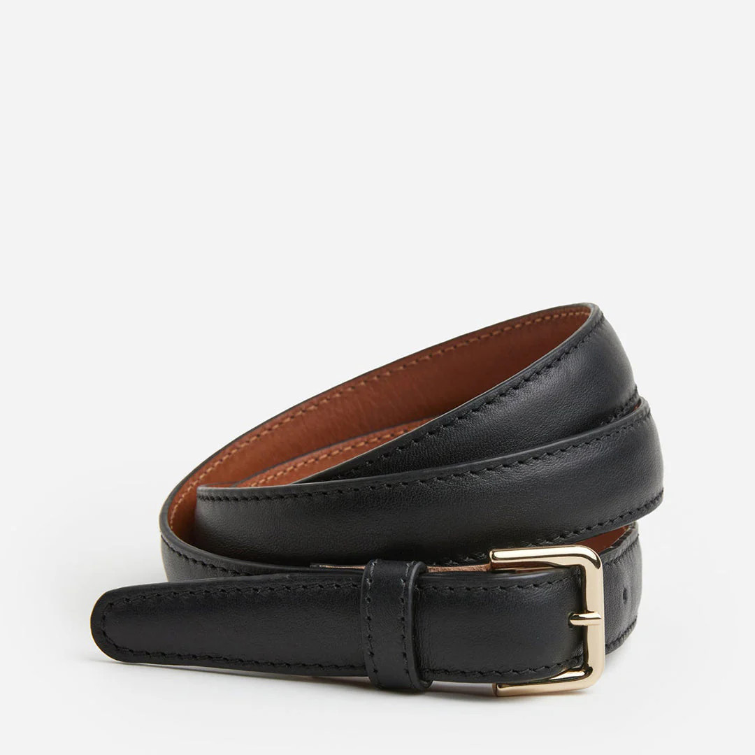 Barbara Belt Leather Black Belt | Flattered