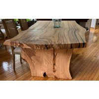 Live Edge Chestnut Dining Table Rustic Tree Trunk Legs | Etsy (US)