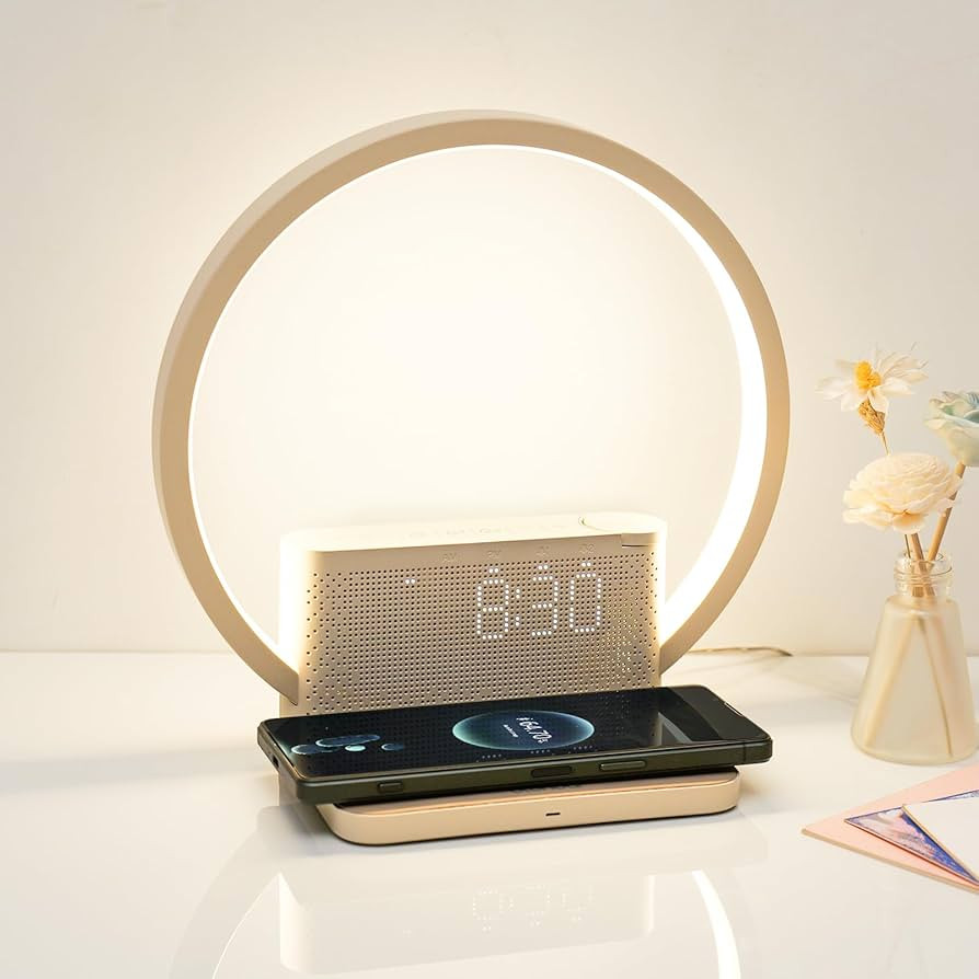 blonbar Bedside Lamp, Sunrise Alarm Clock, Wake-Up Light, 10 Watt Wireless Charger, Touch Dimmabl... | Amazon (UK)