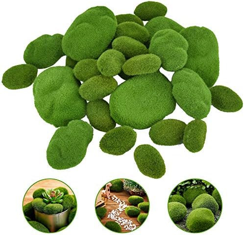 BUZIFU 30 Pcs Artificial Moss Rocks 3 Size Decorative Mossy Rocks Moss Balls Fake Moss Decor Artific | Amazon (UK)