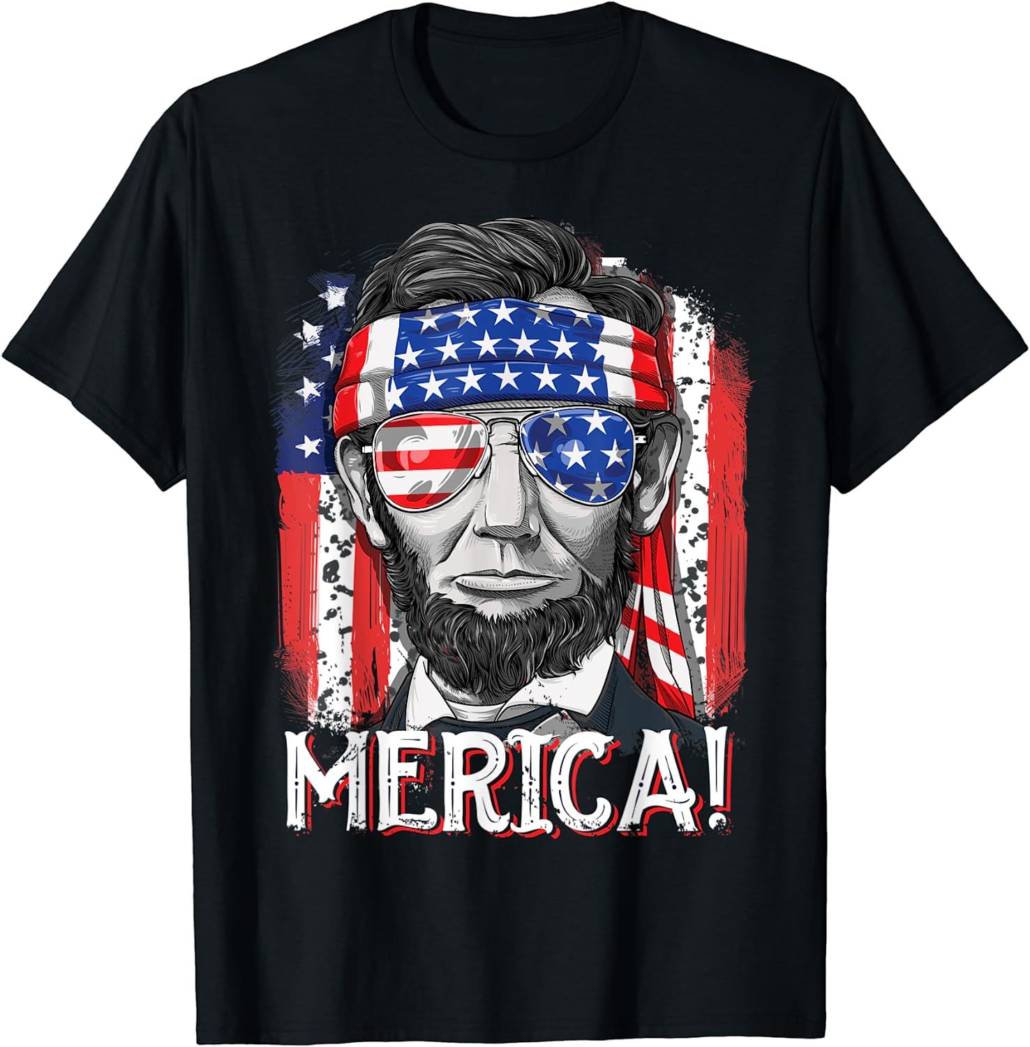 Abraham Lincoln 4th Of July Merica Men Women American Flag T-Shirt | Amazon (US)