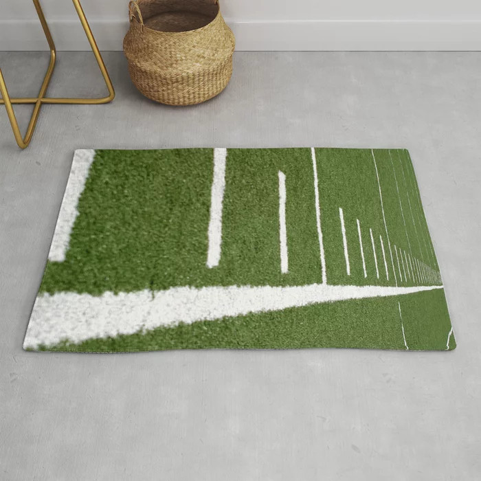 Football Lines Rug | Society6