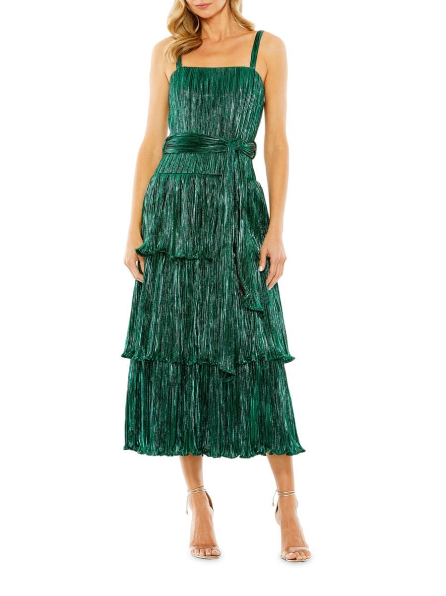 Mac Duggal Ruffle Tiered Buckle Detail Dress | Saks Fifth Avenue